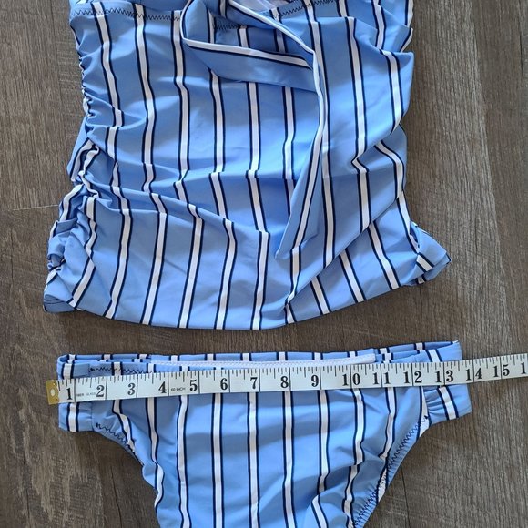Draper James X Helen Jon Convertible Tankini Blue Stripe Women's Size XS NEW - Picture 7 of 11